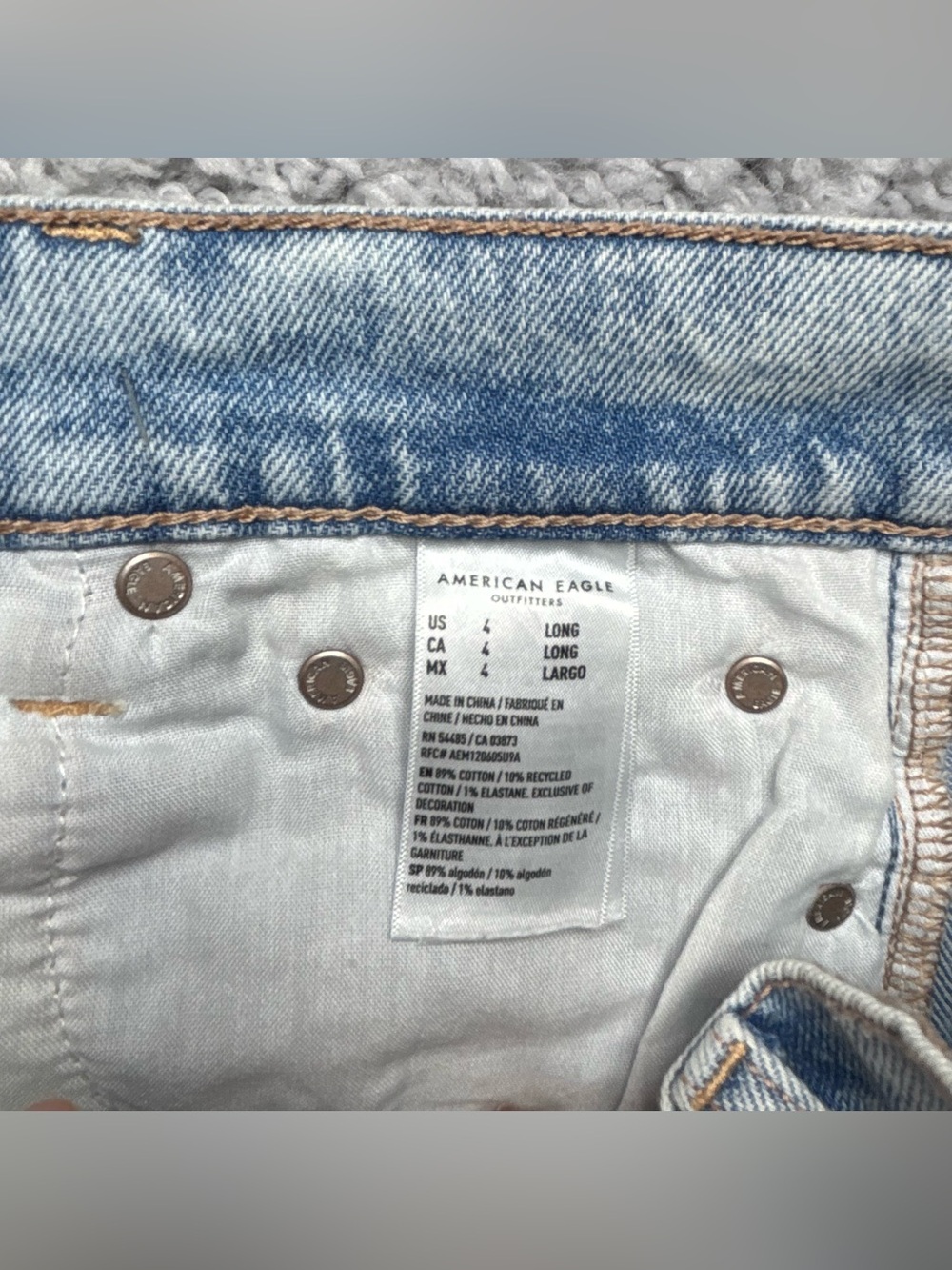 AMERICAN EAGLE Jeans Womens 4 Long Super High Rise Ankle Straight Light Distress - Picture 5 of 7
